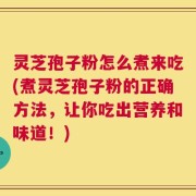 灵芝孢子粉怎么煮来吃(煮灵芝孢子粉的正确方法，让你吃出营养和味道！)