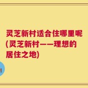 灵芝新村适合住哪里呢(灵芝新村——理想的居住之地)