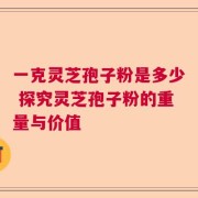 一克灵芝孢子粉是多少 探究灵芝孢子粉的重量与价值