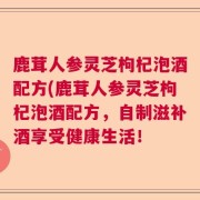 鹿茸人参灵芝枸杞泡酒配方(鹿茸人参灵芝枸杞泡酒配方，自制滋补酒享受健康生活！