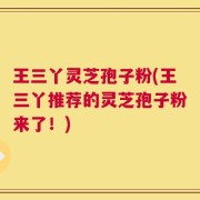 王三丫灵芝孢子粉(王三丫推荐的灵芝孢子粉来了！)