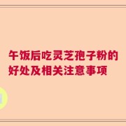 午饭后吃灵芝孢子粉的好处及相关注意事项