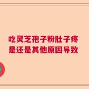 吃灵芝孢子粉肚子疼 是还是其他原因导致