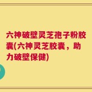 六神破壁灵芝孢子粉胶囊(六神灵芝胶囊，助力破壁保健)