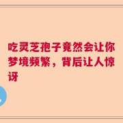吃灵芝孢子竟然会让你梦境频繁，背后让人惊讶