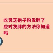 吃灵芝孢子粉发胖了 应对发胖的方法你知道吗