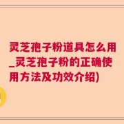 灵芝孢子粉道具怎么用_灵芝孢子粉的正确使用方法及功效介绍)