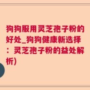狗狗服用灵芝孢子粉的好处_狗狗健康新选择：灵芝孢子粉的益处解析)