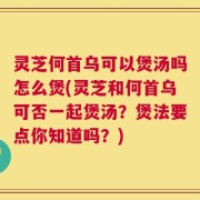 灵芝何首乌可以煲汤吗怎么煲(灵芝和何首乌可否一起煲汤？煲法要点你知道吗？)