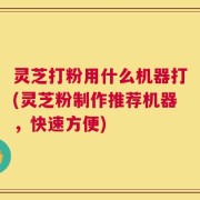 灵芝打粉用什么机器打(灵芝粉制作推荐机器，快速方便)