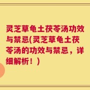 灵芝草龟土茯苓汤功效与禁忌(灵芝草龟土茯苓汤的功效与禁忌，详细解析！)