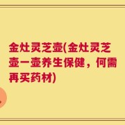 金灶灵芝壶(金灶灵芝壶一壶养生保健，何需再买药材)