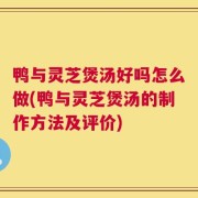 鸭与灵芝煲汤好吗怎么做(鸭与灵芝煲汤的制作方法及评价)