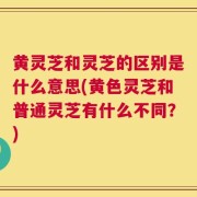 黄灵芝和灵芝的区别是什么意思(黄色灵芝和普通灵芝有什么不同？)