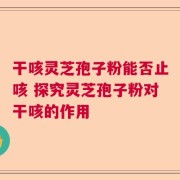 干咳灵芝孢子粉能否止咳 探究灵芝孢子粉对干咳的作用