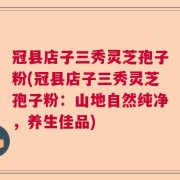 冠县店子三秀灵芝孢子粉(冠县店子三秀灵芝孢子粉：山地自然纯净，养生佳品)
