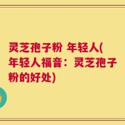 灵芝孢子粉 年轻人(年轻人福音：灵芝孢子粉的好处)