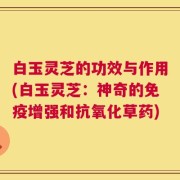 白玉灵芝的功效与作用(白玉灵芝：神奇的免疫增强和抗氧化草药)