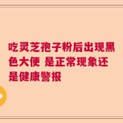 吃灵芝孢子粉后出现黑色大便 是正常现象还是健康警报