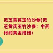 灵芝黄芪玉竹沙参(灵芝黄芪玉竹沙参：中药材的黄金搭档)