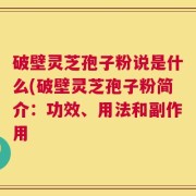 破壁灵芝孢子粉说是什么(破壁灵芝孢子粉简介：功效、用法和副作用
