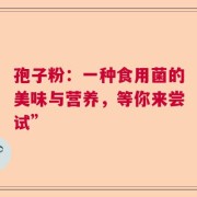 孢子粉：一种食用菌的美味与营养，等你来尝试”