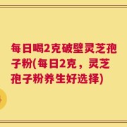 每日喝2克破壁灵芝孢子粉(每日2克，灵芝孢子粉养生好选择)