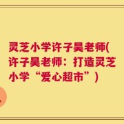 灵芝小学许子昊老师(许子昊老师：打造灵芝小学“爱心超市”)