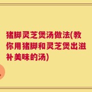猪脚灵芝煲汤做法(教你用猪脚和灵芝煲出滋补美味的汤)