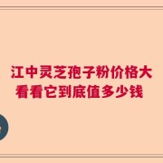 江中灵芝孢子粉价格大 看看它到底值多少钱