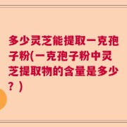 多少灵芝能提取一克孢子粉(一克孢子粉中灵芝提取物的含量是多少？)