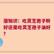 涨知识：吃灵芝孢子粉好还是吃灵芝孢子油好?