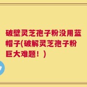破壁灵芝孢子粉没用蓝帽子(破解灵芝孢子粉巨大难题！)