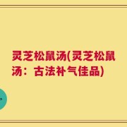 灵芝松鼠汤(灵芝松鼠汤：古法补气佳品)