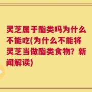 灵芝属于酯类吗为什么不能吃(为什么不能将灵芝当做酯类食物？新闻解读)