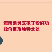 海南紫灵芝孢子粉的功效价值及独特之处