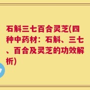石斛三七百合灵芝(四种中药材：石斛、三七、百合及灵芝的功效解析)