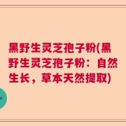 黑野生灵芝孢子粉(黑野生灵芝孢子粉：自然生长，草本天然提取)