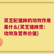 灵芝配猪蹄的功效作用是什么(灵芝猪蹄煲：功效及营养价值)