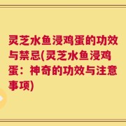 灵芝水鱼浸鸡蛋的功效与禁忌(灵芝水鱼浸鸡蛋：神奇的功效与注意事项)