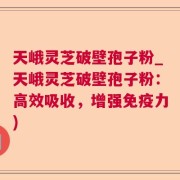 天峨灵芝破壁孢子粉_天峨灵芝破壁孢子粉：高效吸收，增强免疫力)
