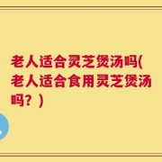 老人适合灵芝煲汤吗(老人适合食用灵芝煲汤吗？)