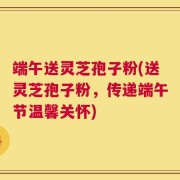 端午送灵芝孢子粉(送灵芝孢子粉，传递端午节温馨关怀)