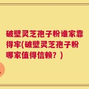 破壁灵芝孢子粉谁家靠得牢(破壁灵芝孢子粉哪家值得信赖？)