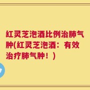 红灵芝泡酒比例治肺气肿(红灵芝泡酒：有效治疗肺气肿！)