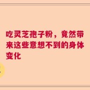 吃灵芝孢子粉，竟然带来这些意想不到的身体变化