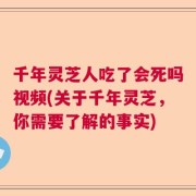 千年灵芝人吃了会死吗视频(关于千年灵芝，你需要了解的事实)