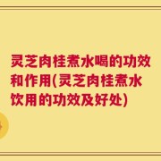 灵芝肉桂煮水喝的功效和作用(灵芝肉桂煮水饮用的功效及好处)