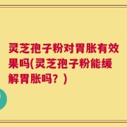 灵芝孢子粉对胃胀有效果吗(灵芝孢子粉能缓解胃胀吗？)