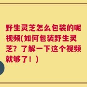 野生灵芝怎么包装的呢视频(如何包装野生灵芝？了解一下这个视频就够了！)